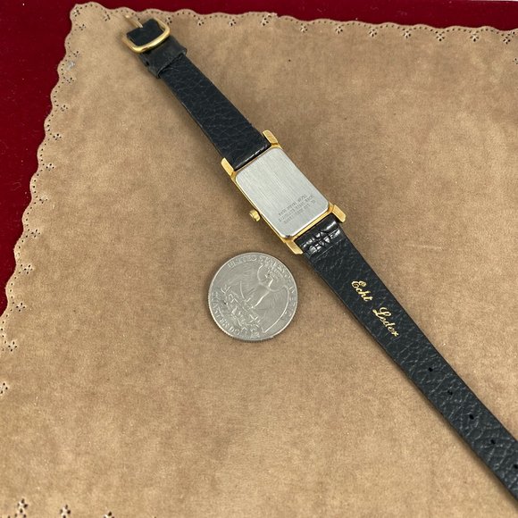 Vintage 1980's JB Champion Tank Style Gold Watch Gold Hands Roman Numerals - Picture 9 of 9